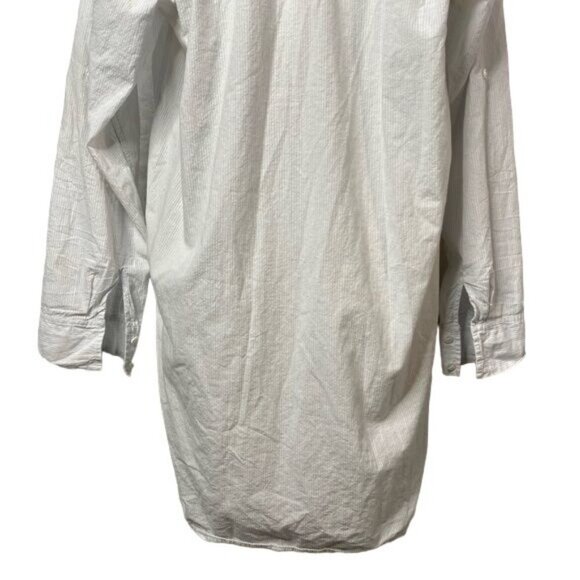 Pure DKNY Pin Striped White Button Down Boyfriend’s Shirt Dress Size M - Picture 10 of 12